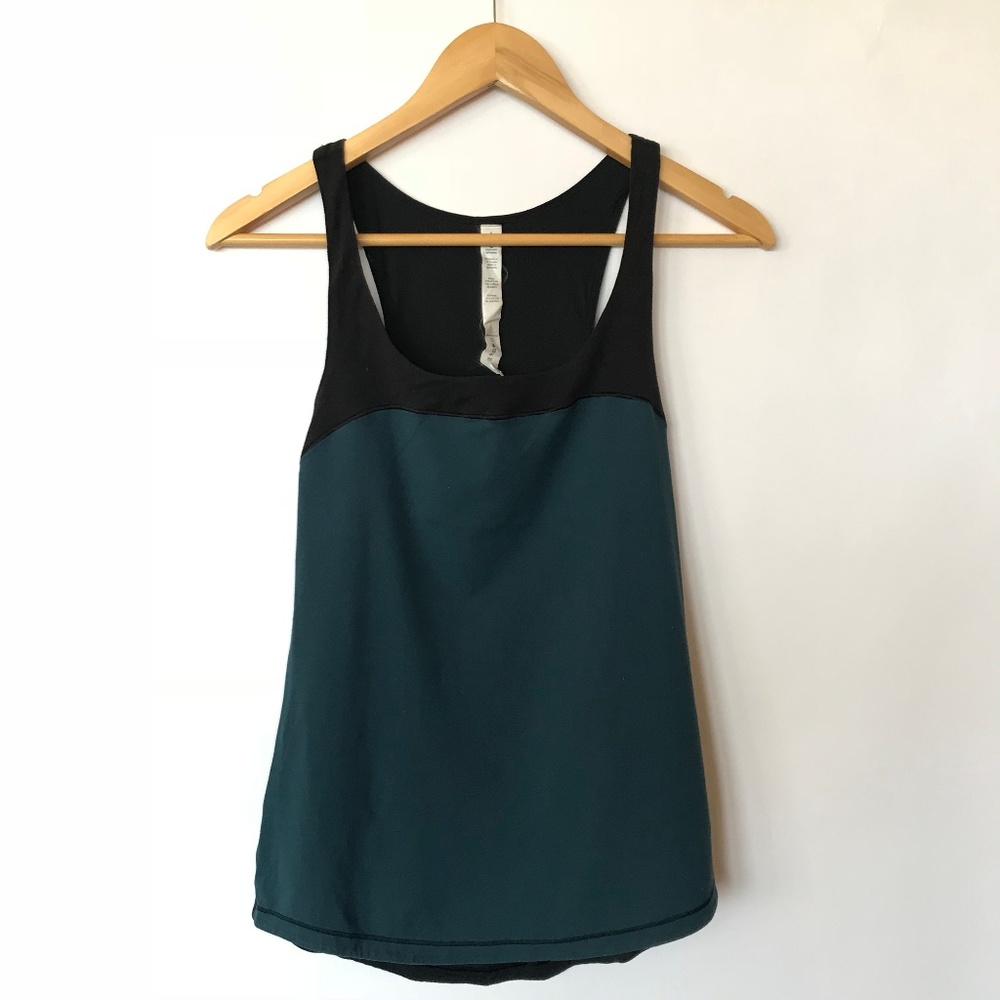 Lululemon Black and Teal Colorblock Tank